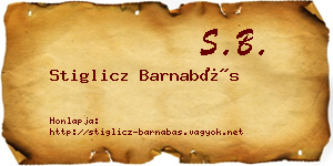 Stiglicz Barnabás névjegykártya